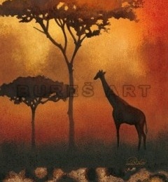 Tablou dcorativ cu motiv african I, inramat