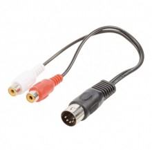 Cablu DIN 5P tata la 2x RCA mama