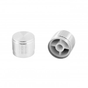 Buton aluminiu 21mm argintiu