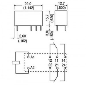 Releu RT424012 12V 250V/8A