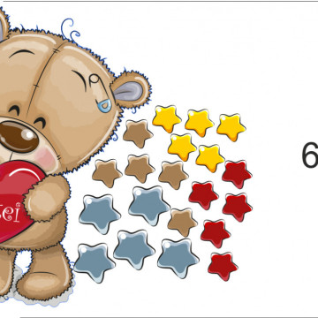 Sticker copii - Ursulet personalizat cu stelute