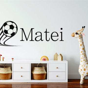 Sticker nume baieti cu mingie de fotbal