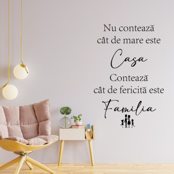 Sticker text familie fericita
