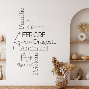 Familie, prieteni, fericire - sticker decorativ