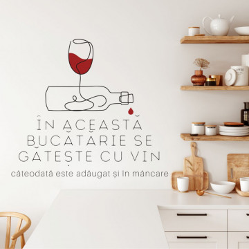 Sticker perete gatim cu vin