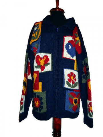 Cardigan vintage stil naiv anii '70