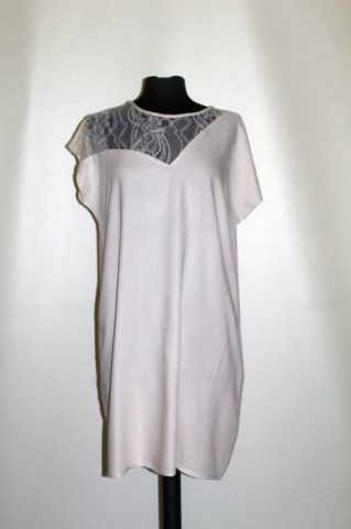 Rochie grej platcă asimetrică dantelă anii 90