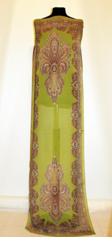 Esarfa retro paisley pe fond verde muschi anii '90