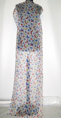 Esarfa retro print fluturi anii '80