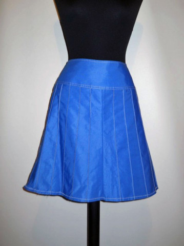 Fusta vintage mini turcoaz anii '70