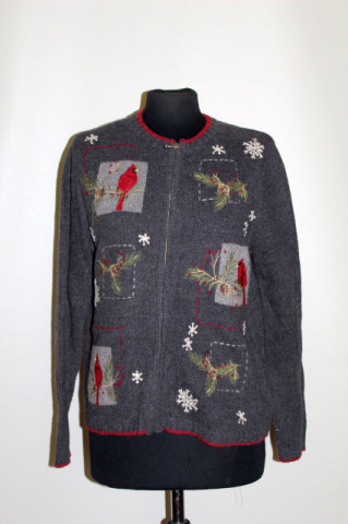Pulover retro cu papagali brodati anii '90