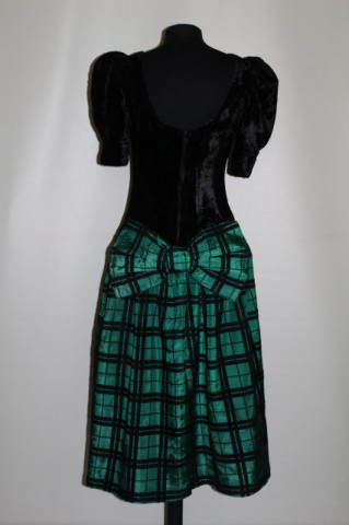 Rochie de ocazie verde malahit cu negru anii '80