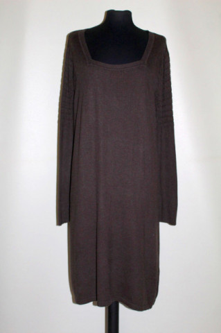Rochie din tricot maro închis repro anii 60