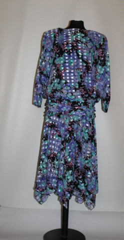 Rochie din voal print floral anii 80