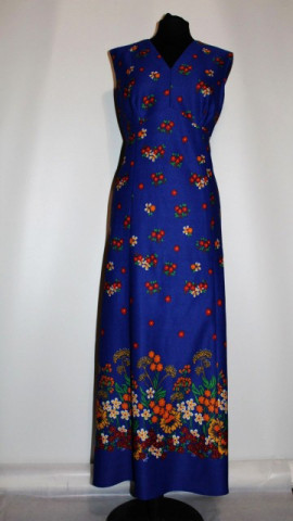 Rochie vintage maxi print floral multicolor anii '70