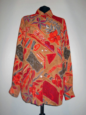 Camasa jungle print portocaliu anii '80