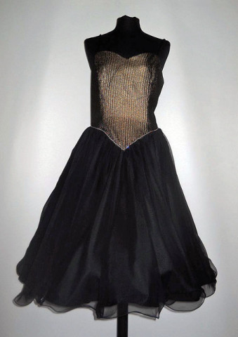 Rochie de ocazie neagra dungi aurii anii '80