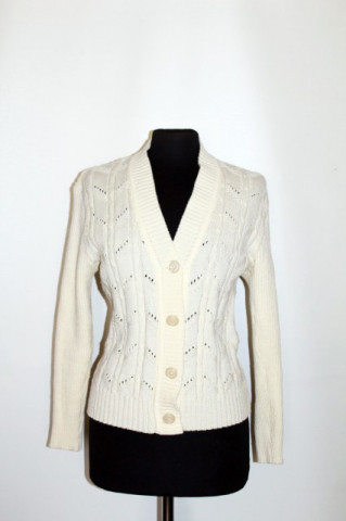 Cardigan ivoire ajurat anii '70