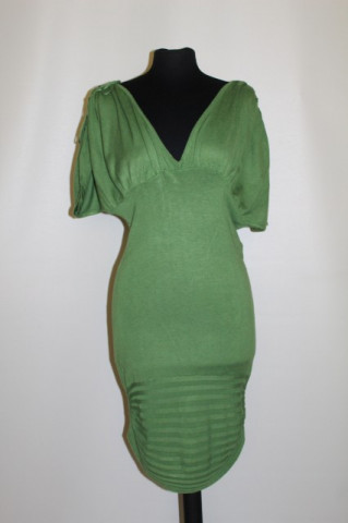 Rochie tricotata verde muschi repro anii '80