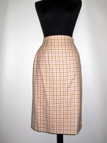 Fusta carouri pastel "Aquascutum of London" anii '70
