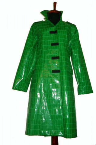 Pardesiu verde iarba stamp crocodil repro anii '70