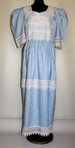 Rochie de ocazie bleu cu dantela anii '70 - '80