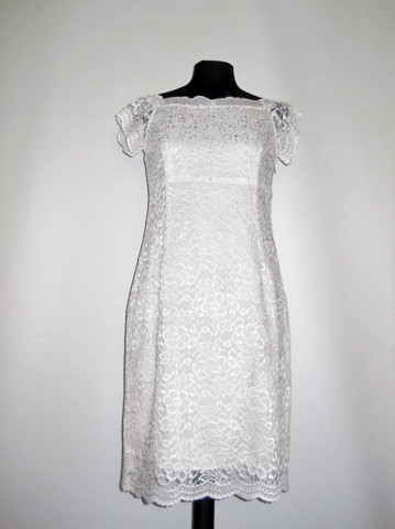 Rochie de ocazie din dantela alba repro anii '60