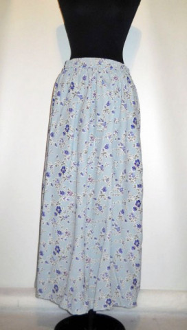Fusta maxi bleu cu flori violet anii '80