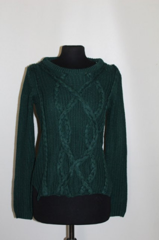 Pulover model in relief verde inchis repro anii '70
