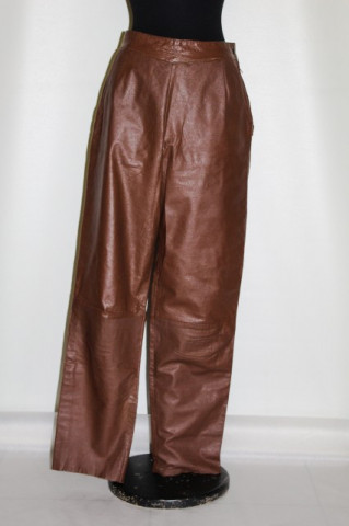 Pantaloni retro din piele maro anii '80