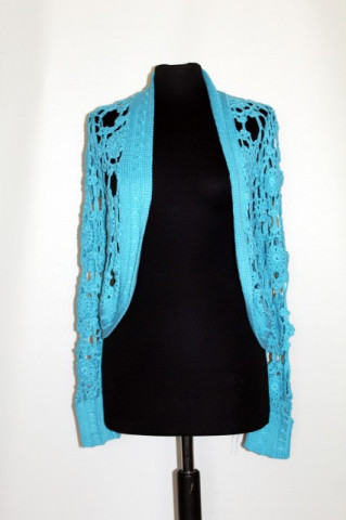Cardigan dantela turcoaz anii '90