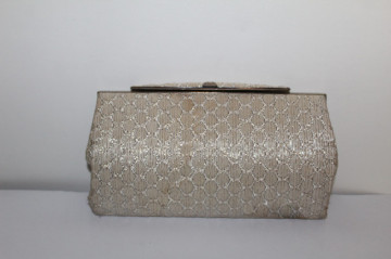 Plic vintage din brocart ivoire anii 50