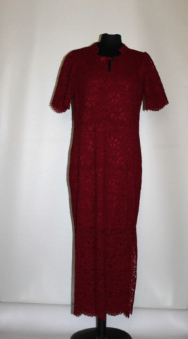 Rochie de ocazie din dantelă vișinie repro anii 50