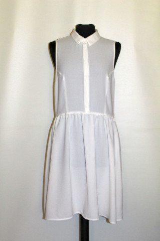 Rochie din crepe alb repro anii 70