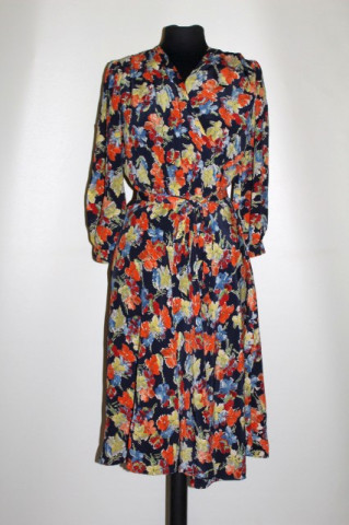 Rochie vintage print floral multicolor anii 40