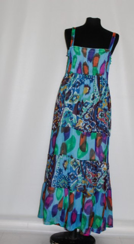 Rochie maxi print abstract multicolor repro anii '70