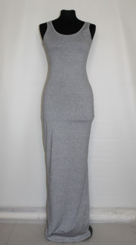 Rochie maxi gri anii repro anii '70