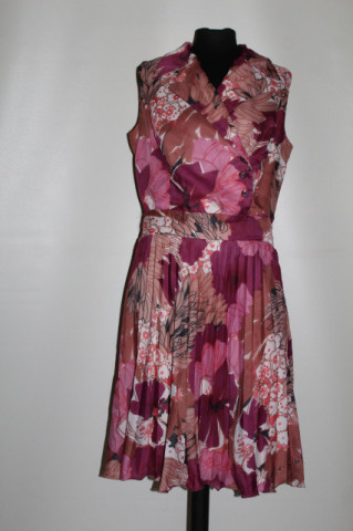 Rochie din chiffon print floral anii 60