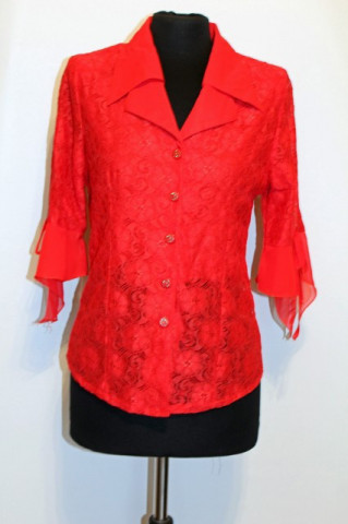 Bluza retro din dantela rosie anii '90
