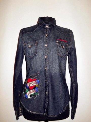 Camasa retro jeans "Christian Audigier"