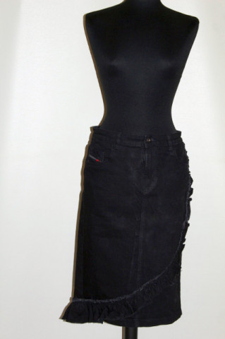 Fustă din denim negru Diesel
