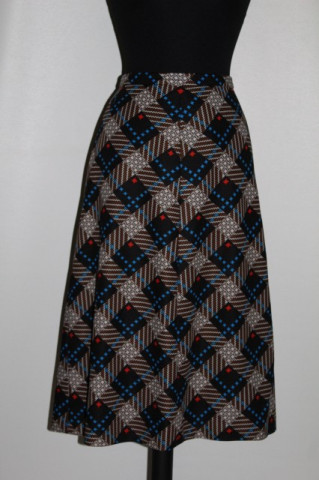 Fustă vintage print romburi anii 60- 70