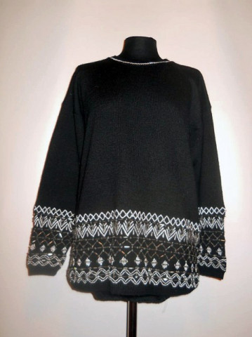 Pulover retro broderie argintie anii '80
