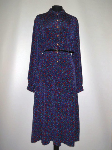 Rochie retro print floral "Marcelle Griffon" anii '80