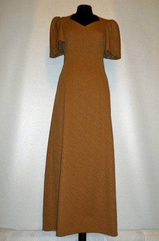 Rochie vintage maxi maro scortisoara anii '60