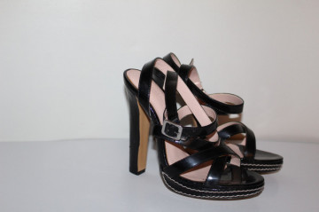 Sandale negre Primadonna repro anii 70