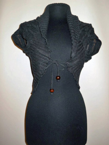 Bolero din tricot gri repro anii '50