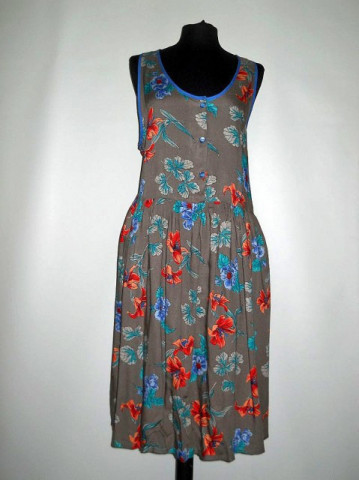 Rochie vintage print floral exotic anii '70