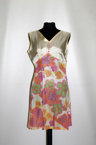 Rochie vintage mini print vegetal anii 60