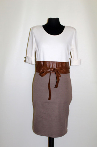 Rochie din jerse si piele artificiala repro anii '60